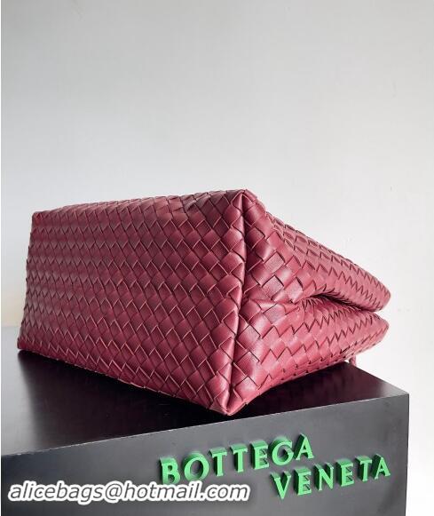 Super Quality Bottega Veneta Large Andiamo Top Handle Bag in Intrecciato Leather 743575 Burgundy 2024