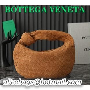 Most Popular Bottega Veneta Teen Jodie Hobo Bag in Intrecciato Suede 690225 Brown 2024