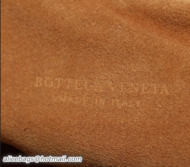 Most Popular Bottega Veneta Teen Jodie Hobo Bag in Intrecciato Suede 690225 Brown 2024