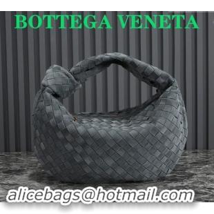 Buy Classic Bottega Veneta Teen Jodie Hobo Bag in Intrecciato Suede 690225 Dark Grey 2024