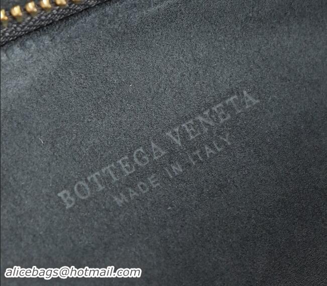 Buy Classic Bottega Veneta Teen Jodie Hobo Bag in Intrecciato Suede 690225 Dark Grey 2024