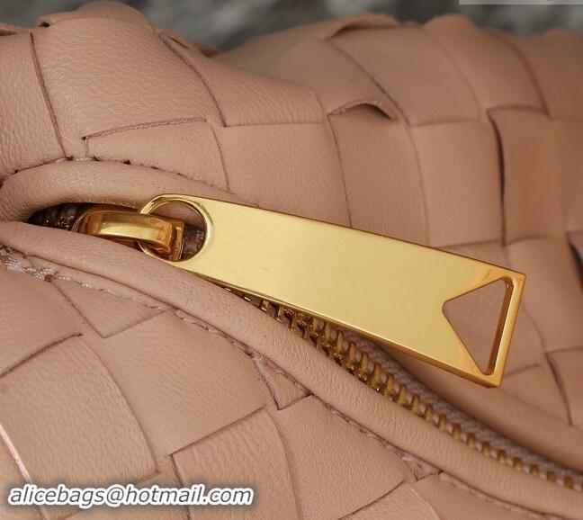 Affordable Price Bottega Veneta Teen Jodie Hobo Bag in Intrecciato Leather 690225 Nude Pink 2024