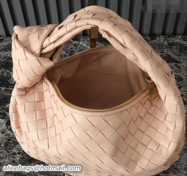 Affordable Price Bottega Veneta Teen Jodie Hobo Bag in Intrecciato Leather 690225 Nude Pink 2024