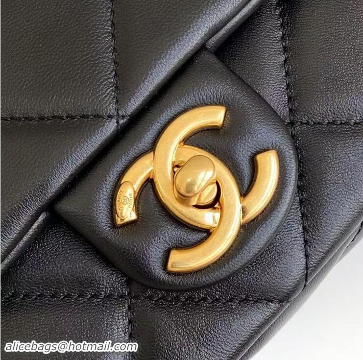 Low Price Chanel Lambskin Medium Flap Bag With CC Chain AS5172 Black 2024