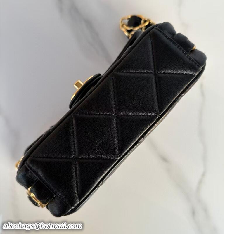 Low Price Chanel Lambskin Medium Flap Bag With CC Chain AS5172 Black 2024