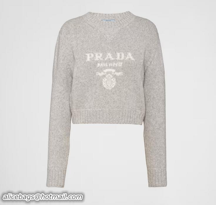 ​Traditional Specials Prada Wool And Cashmere Crew-neck Sweater P2411 Grey