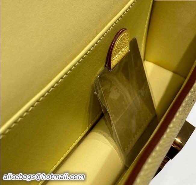 Best Price Hermes Constance Elan East-West Bag 26cm in Calfskin 4048 Lemon Yellow/Gold 2024 (Half Handmade)