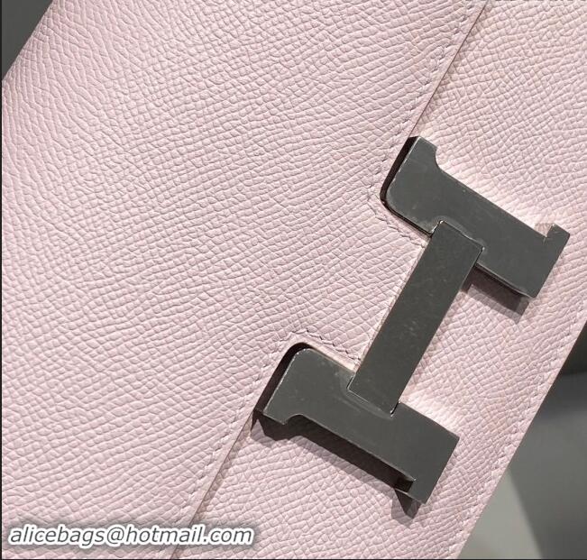 Top Grade Hermes Constance Elan East-West Bag 26cm in Calfskin 4048 Dreamy Purple/Silver 2024 (Half Handmade)