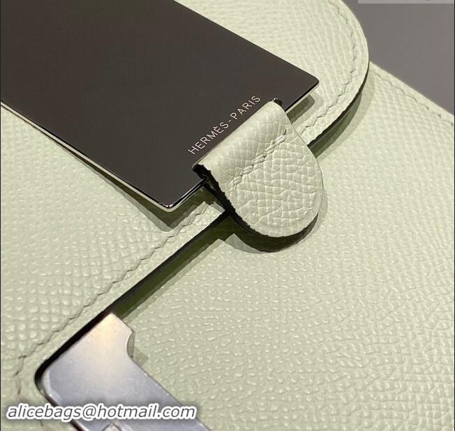 Top Grade Hermes Constance Elan East-West Bag 26cm in Calfskin 4048 Bubble Green/Silver 2024 (Half Handmade)