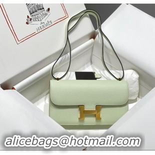 Super Quality Hermes Constance Elan East-West Bag 26cm in Calfskin 4048 Bubble Green/Gold 2024 (Half Handmade)