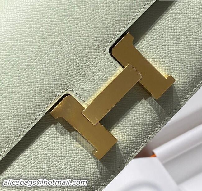 Super Quality Hermes Constance Elan East-West Bag 26cm in Calfskin 4048 Bubble Green/Gold 2024 (Half Handmade)