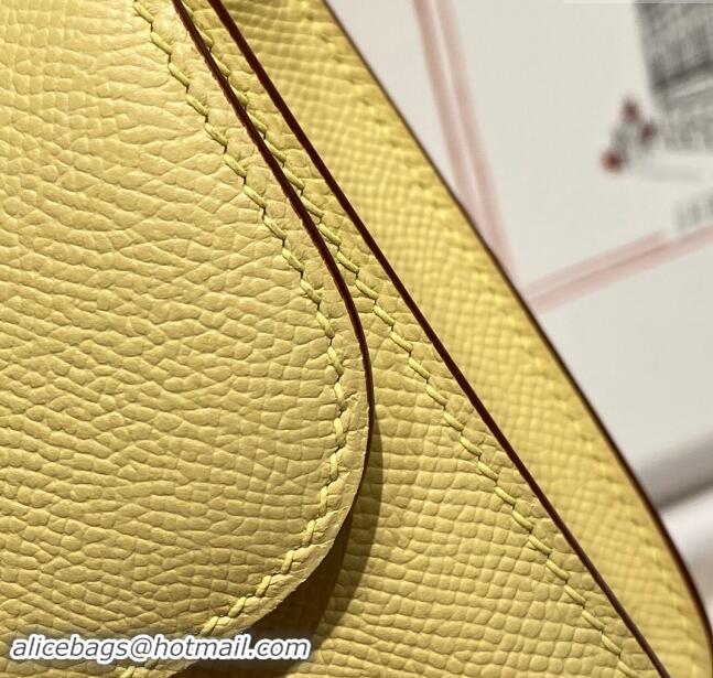 Shop Discount Hermes Constance Elan East-West Bag 26cm in Calfskin 4048 Yellow/Silver 2024 (Half Handmade)