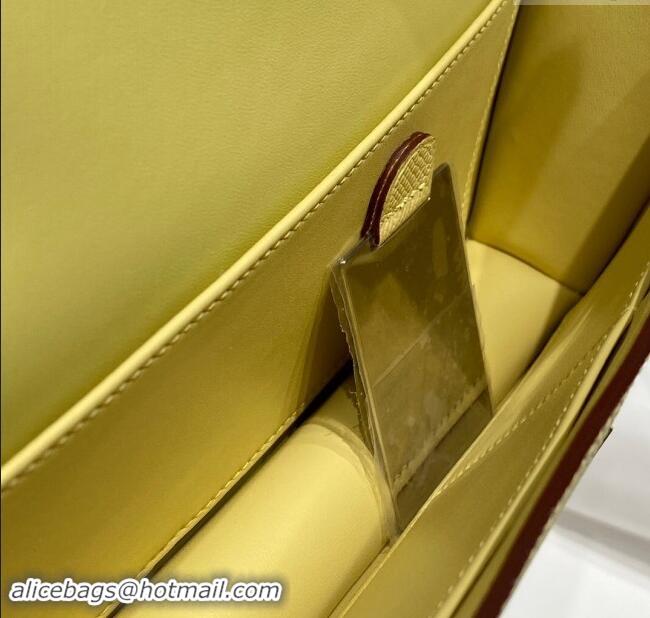 Classic Grade Hermes Constance Elan East-West Bag 26cm in Calfskin 4048 Chick Yellow/Gold 2024 (Half Handmade)