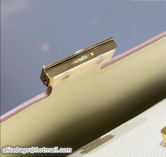 Most Popular Hermes Constance Elan East-West Bag 26cm in Calfskin 4048 CreamWhite/Gold 2024 (Half Handmade)