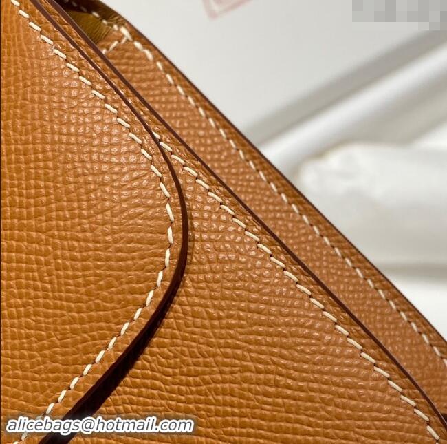 New Fashion Hermes Constance Elan East-West Bag 26cm in Calfskin 4048 Brown/Silver 2024 (Half Handmade)