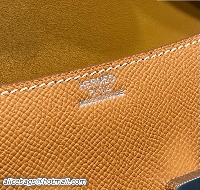 New Fashion Hermes Constance Elan East-West Bag 26cm in Calfskin 4048 Brown/Silver 2024 (Half Handmade)