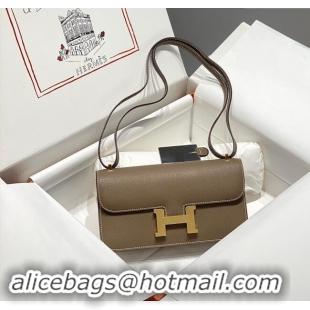 Well Crafted Hermes Constance Elan East-West Bag 26cm in Calfskin 4048 Elephant Grey/Gold 2024 (Half Handmade)