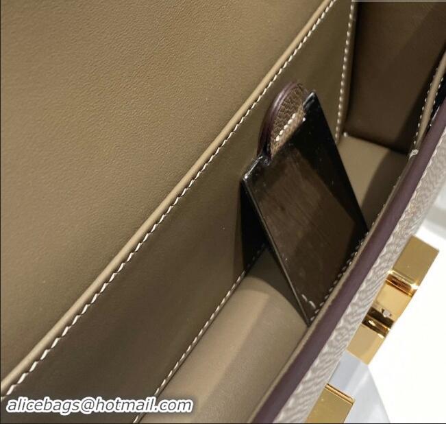 Well Crafted Hermes Constance Elan East-West Bag 26cm in Calfskin 4048 Elephant Grey/Gold 2024 (Half Handmade)