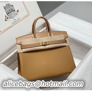 Buy Cheap Hermes Birkin Touch Bag 30cm in Calfskin and Matte Nile Crocodile Leather H30 Milky Tea Beige 2024 (Full Handm