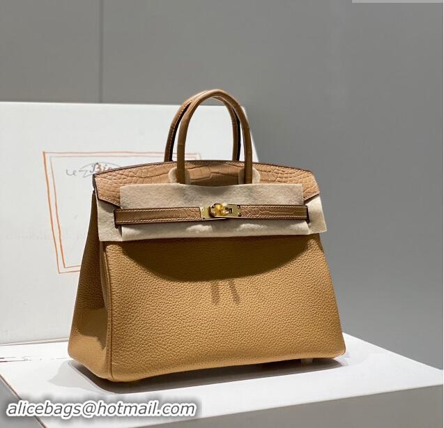 Buy Cheap Hermes Birkin Touch Bag 30cm in Calfskin and Matte Nile Crocodile Leather H30 Milky Tea Beige 2024 (Full Handm