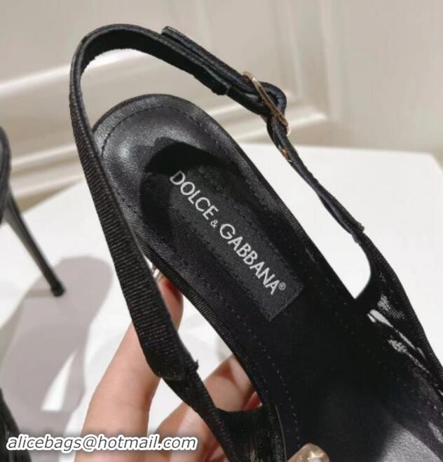 Buy Luxury Dolce & Gabbana DG Lace Slingback Pumps 10cm Black 604109