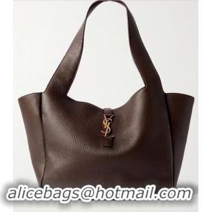 ​High Quality SAINT LAURENT BEA Shoulder Bag IN GRAINED LEATHER BEA 763435 Brown