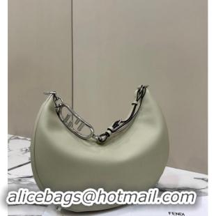 Best Cheap Fendi Fendigraphy Medium Hobo Bag in Leather 80056L Light Green 2024 TOP