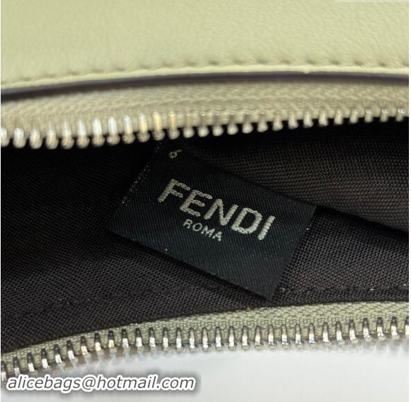 Best Cheap Fendi Fendigraphy Medium Hobo Bag in Leather 80056L Light Green 2024 TOP