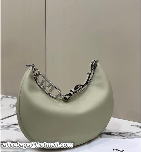 Best Cheap Fendi Fendigraphy Medium Hobo Bag in Leather 80056L Light Green 2024 TOP