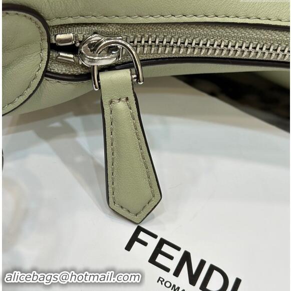 Best Cheap Fendi Fendigraphy Medium Hobo Bag in Leather 80056L Light Green 2024 TOP