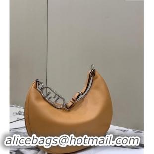 Buy Classic Fendi Fendigraphy Medium Hobo Bag in Leather 80056L Apricot 2024 TOP