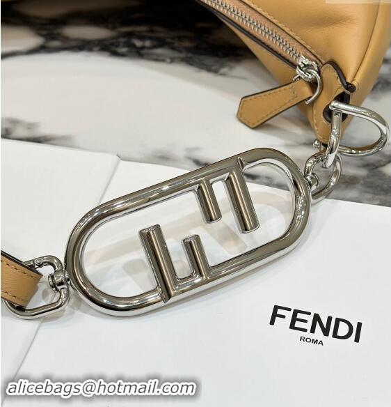 Buy Classic Fendi Fendigraphy Medium Hobo Bag in Leather 80056L Apricot 2024 TOP