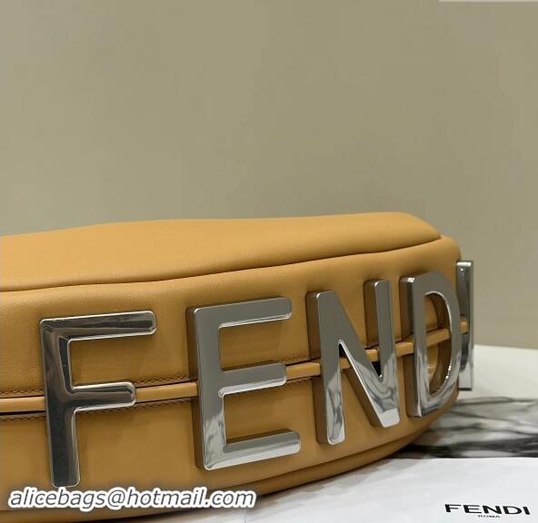 Buy Classic Fendi Fendigraphy Medium Hobo Bag in Leather 80056L Apricot 2024 TOP