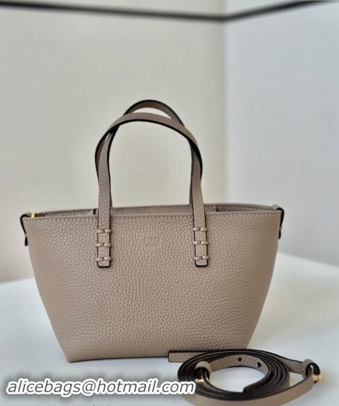 New Stylish Fendi Roll Mini Tote bag in Calfskin Leather 8655 Grey 2024