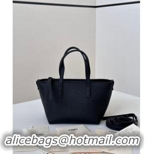 Newly Launched Fendi Roll Mini Tote bag in Calfskin Leather 8655 Black 2024