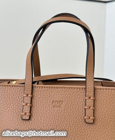 Best Quality Fendi Roll Mini Tote bag in Calfskin Leather 8655 Brown 2024