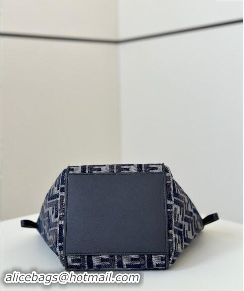 Spot Bulk Fendi Origami Mini Bag in FF chenille fabric that can be transformed 8626 dark blue 2024