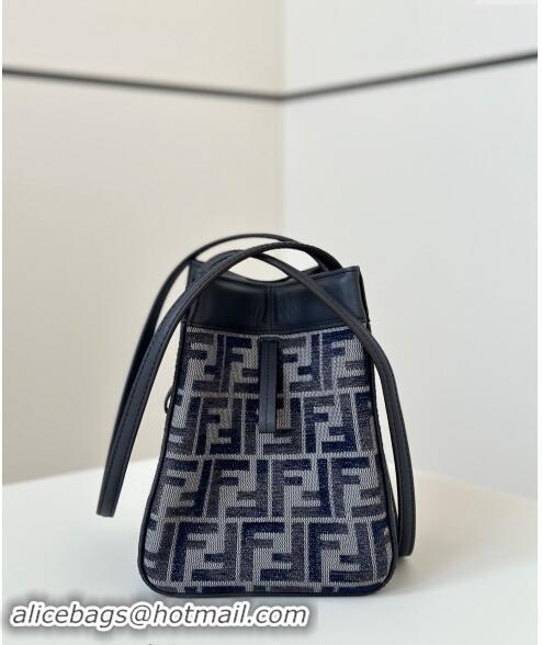 Spot Bulk Fendi Origami Mini Bag in FF chenille fabric that can be transformed 8626 dark blue 2024