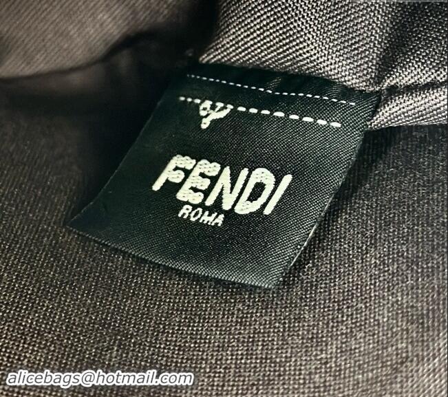 New Stylish Fendi Fendigraphy Mini Hobo Bag in dark blue FF chenille fabric 8657 Dark Blue 2024