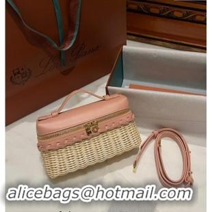 ​Market Sells Loro Piana Extra Pocket L19 East-West bag in Calfskin and Wicker 5002 Light Pink 2024