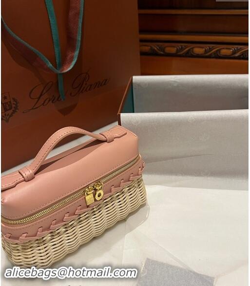 ​Market Sells Loro Piana Extra Pocket L19 East-West bag in Calfskin and Wicker 5002 Light Pink 2024