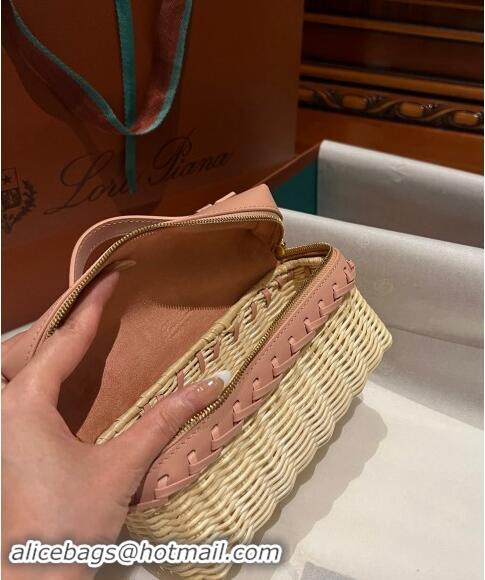 ​Market Sells Loro Piana Extra Pocket L19 East-West bag in Calfskin and Wicker 5002 Light Pink 2024