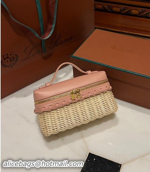 ​Market Sells Loro Piana Extra Pocket L19 East-West bag in Calfskin and Wicker 5002 Light Pink 2024