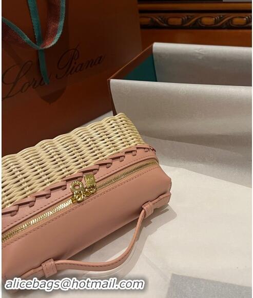 ​Market Sells Loro Piana Extra Pocket L19 East-West bag in Calfskin and Wicker 5002 Light Pink 2024