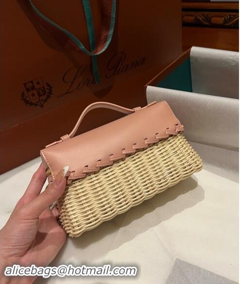 ​Market Sells Loro Piana Extra Pocket L19 East-West bag in Calfskin and Wicker 5002 Light Pink 2024