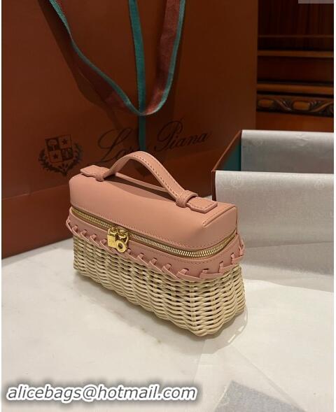 ​Market Sells Loro Piana Extra Pocket L19 East-West bag in Calfskin and Wicker 5002 Light Pink 2024