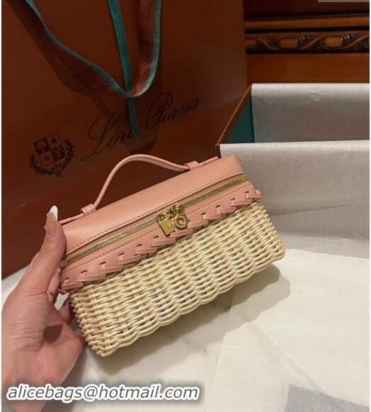 ​Market Sells Loro Piana Extra Pocket L19 East-West bag in Calfskin and Wicker 5002 Light Pink 2024