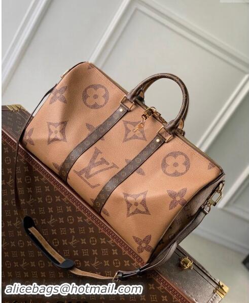 Spot Bulk Louis Vuitton Keepall Bandouliere 45 Travel Bag in Monogram Giant and Reverse canvas M47211 2024