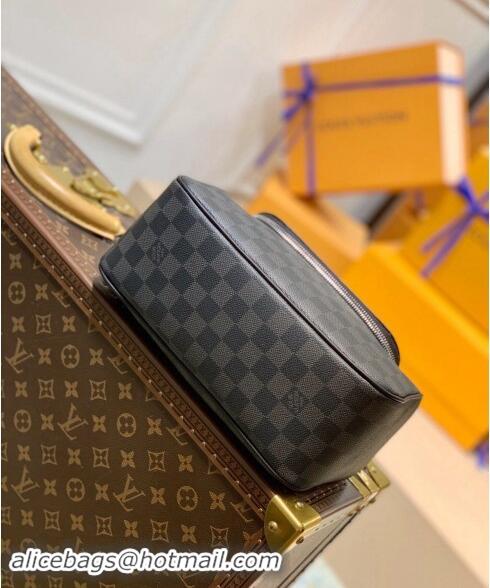 Buy Discount Louis Vuitton Toiletry Pouch Bag in Black Damier Graphite Canvas N47625 2024