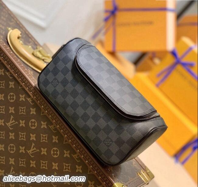 Buy Discount Louis Vuitton Toiletry Pouch Bag in Black Damier Graphite Canvas N47625 2024